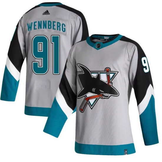 Adidas Alex Wennberg San Jose Sharks Authentic 2020/21 Reverse Retro Jersey - Gray