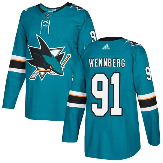 Adidas Alex Wennberg San Jose Sharks Authentic Home Jersey - Teal