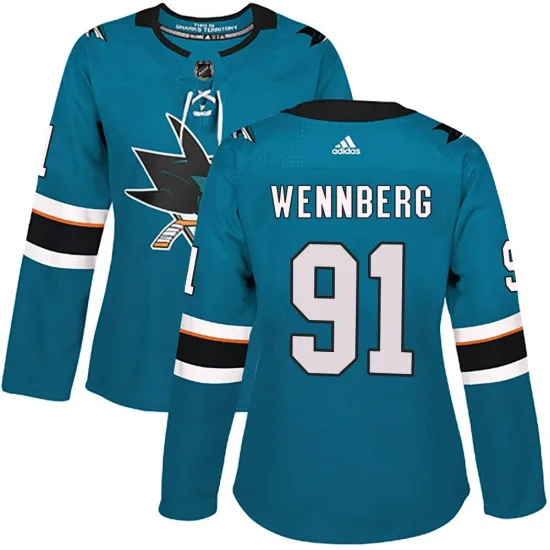 Adidas Alex Wennberg San Jose Sharks Women's Authentic Home Jersey - Teal