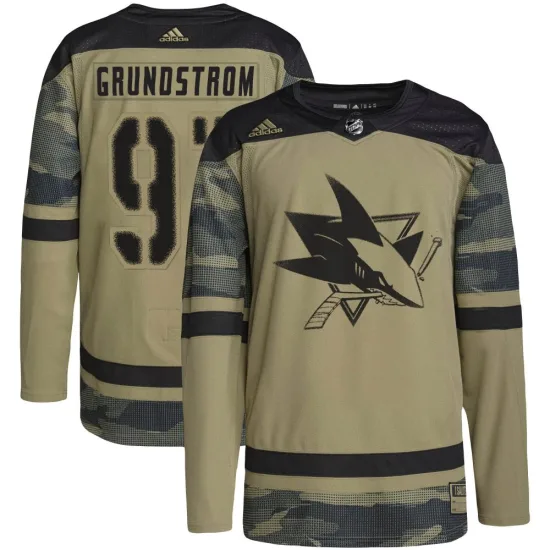 Adidas Carl Grundstrom San Jose Sharks Authentic Military Appreciation Practice Jersey - Camo