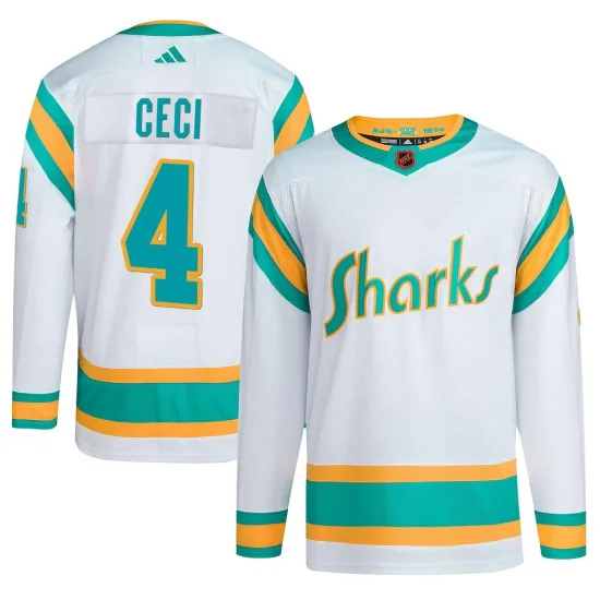 Adidas Cody Ceci San Jose Sharks Authentic Reverse Retro 2.0 Jersey - White