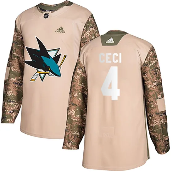 Adidas Cody Ceci San Jose Sharks Authentic Veterans Day Practice Jersey - Camo