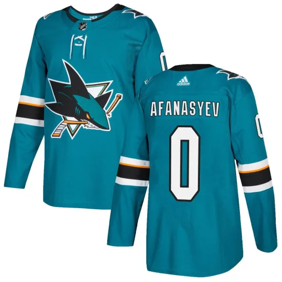 Adidas Egor Afanasyev San Jose Sharks Authentic Home Jersey - Teal