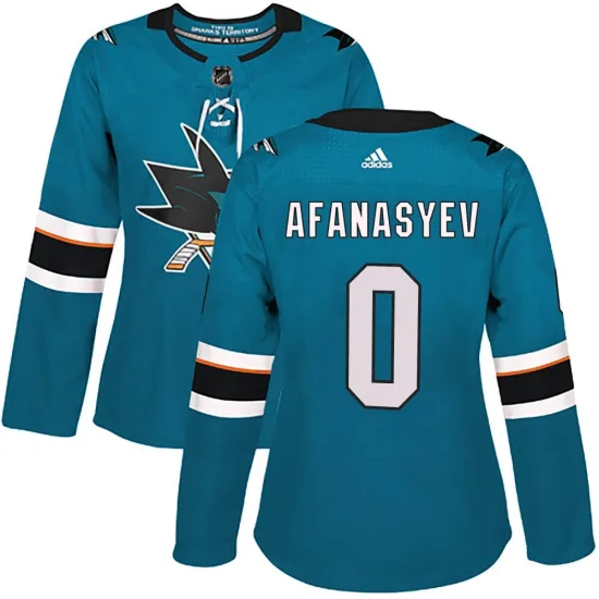 Adidas Egor Afanasyev San Jose Sharks Women's Authentic Home Jersey - Teal