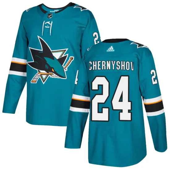 Adidas Igor Chernyshov San Jose Sharks Authentic Home Jersey - Teal