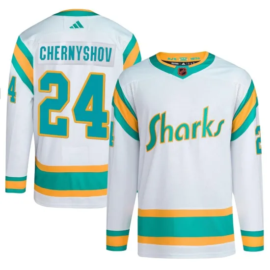 Adidas Igor Chernyshov San Jose Sharks Authentic Reverse Retro 2.0 Jersey - White