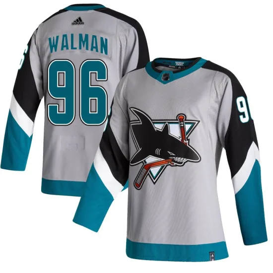 Adidas Jake Walman San Jose Sharks Authentic 2020/21 Reverse Retro Jersey - Gray