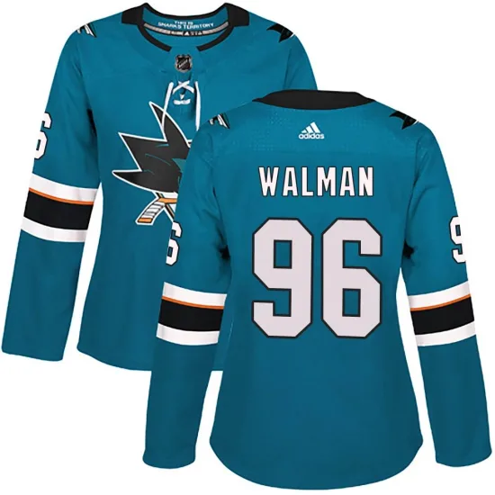 Adidas Jake Walman San Jose Sharks Women's Authentic Home Jersey - Teal