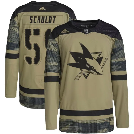 Adidas Jimmy Schuldt San Jose Sharks Authentic Military Appreciation Practice Jersey - Camo