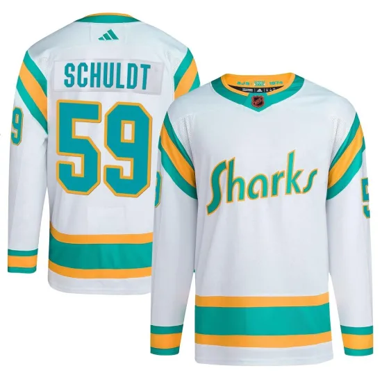 Adidas Jimmy Schuldt San Jose Sharks Authentic Reverse Retro 2.0 Jersey - White