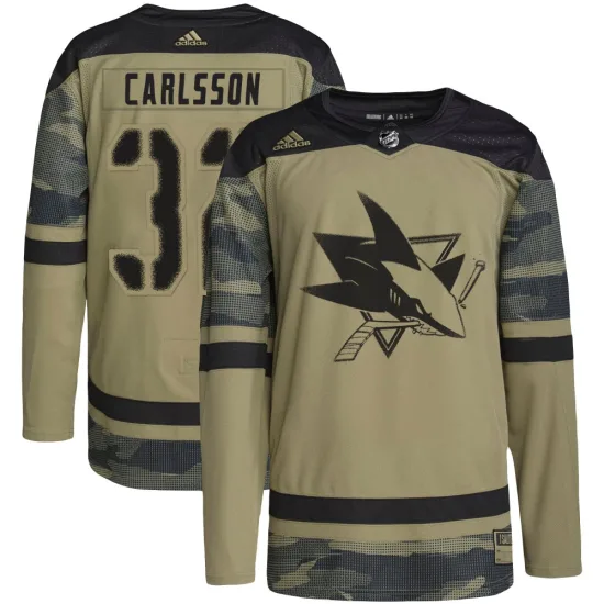 Adidas Lucas Carlsson San Jose Sharks Authentic Military Appreciation Practice Jersey - Camo