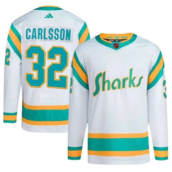 Adidas Lucas Carlsson San Jose Sharks Authentic Reverse Retro 2.0 Jersey - White