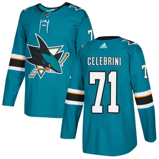 Adidas Macklin Celebrini San Jose Sharks Authentic Home Jersey - Teal