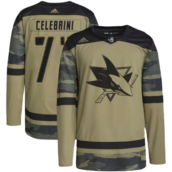 Adidas Macklin Celebrini San Jose Sharks Authentic Military Appreciation Practice Jersey - Camo