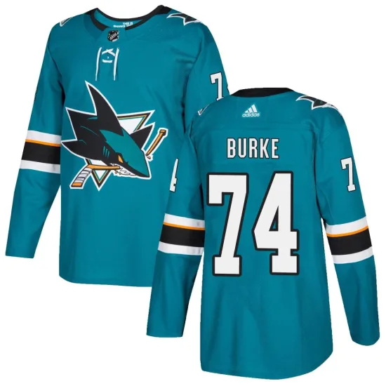 Adidas Nolan Burke San Jose Sharks Authentic Home Jersey - Teal