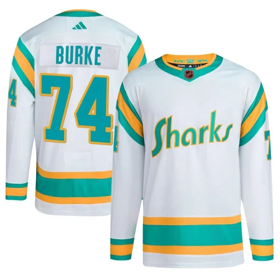 Adidas Nolan Burke San Jose Sharks Authentic Reverse Retro 2.0 Jersey - White