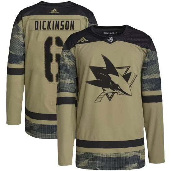 Adidas Sam Dickinson San Jose Sharks Authentic Military Appreciation Practice Jersey - Camo