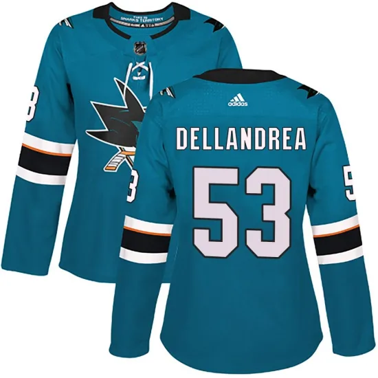 Adidas Ty Dellandrea San Jose Sharks Women's Authentic Home Jersey - Teal