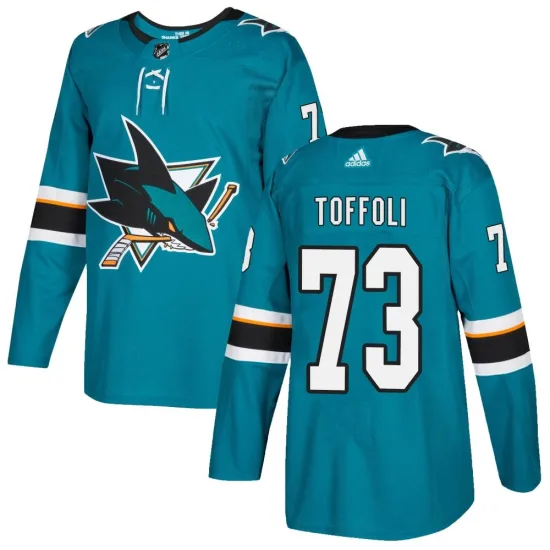 Adidas Tyler Toffoli San Jose Sharks Authentic Home Jersey - Teal