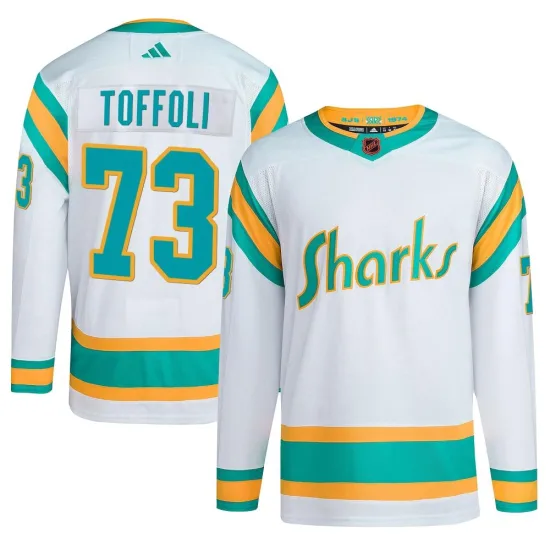 Adidas Tyler Toffoli San Jose Sharks Authentic Reverse Retro 2.0 Jersey - White