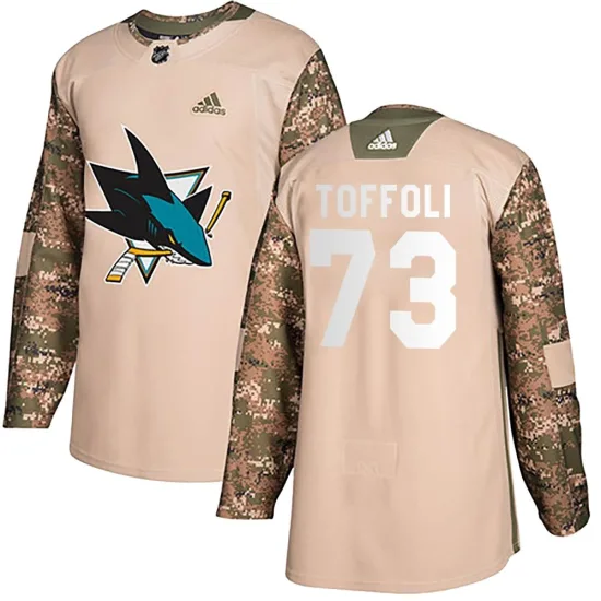 Adidas Tyler Toffoli San Jose Sharks Authentic Veterans Day Practice Jersey - Camo