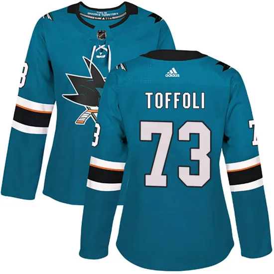 Adidas Tyler Toffoli San Jose Sharks Women's Authentic Home Jersey - Teal