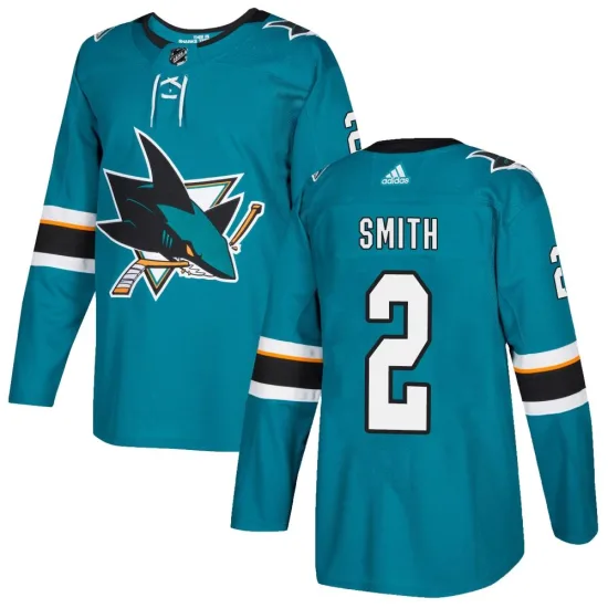 Adidas Will Smith San Jose Sharks Authentic Home Jersey - Teal