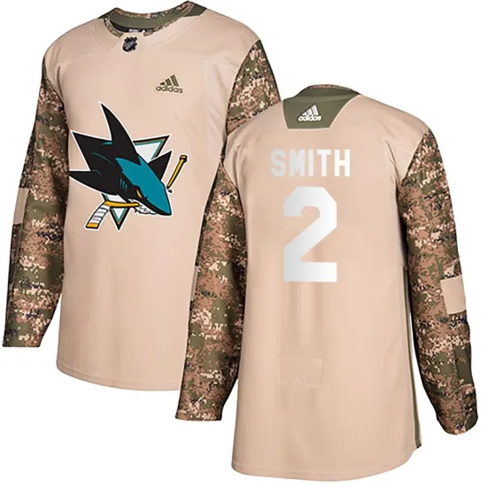 Adidas Will Smith San Jose Sharks Authentic Veterans Day Practice Jersey - Camo