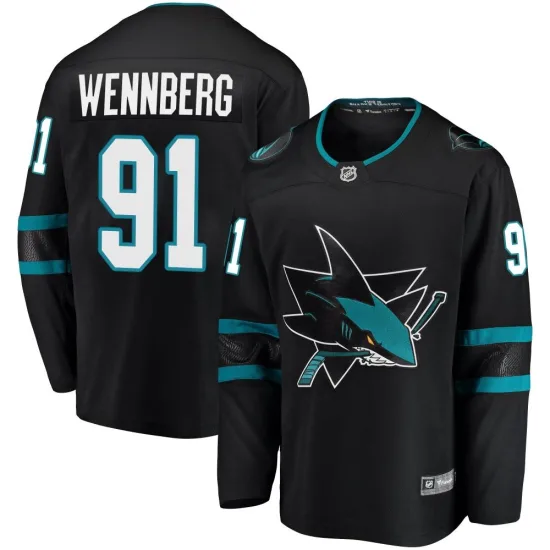 Fanatics Branded Alex Wennberg San Jose Sharks Breakaway Alternate Jersey - Black