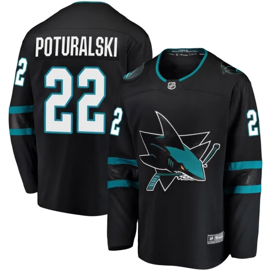 Fanatics Branded Andrew Poturalski San Jose Sharks Breakaway Alternate Jersey - Black