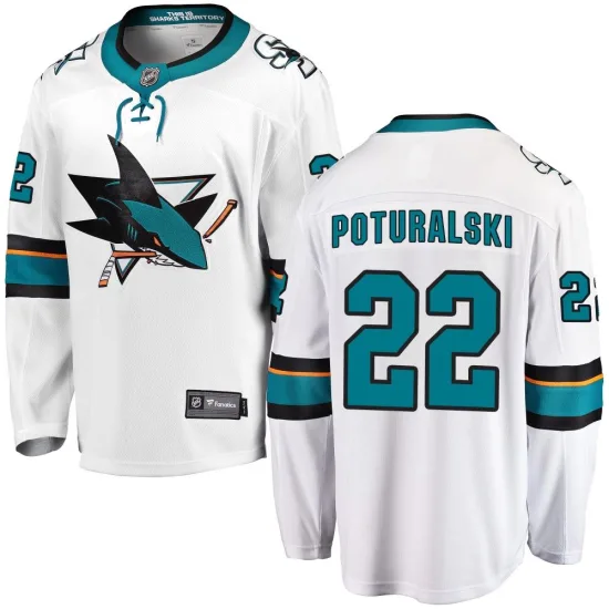 Fanatics Branded Andrew Poturalski San Jose Sharks Breakaway Away Jersey - White