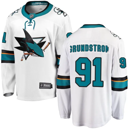 Fanatics Branded Carl Grundstrom San Jose Sharks Breakaway Away Jersey - White