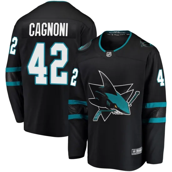 Fanatics Branded Luca Cagnoni San Jose Sharks Breakaway Alternate Jersey - Black