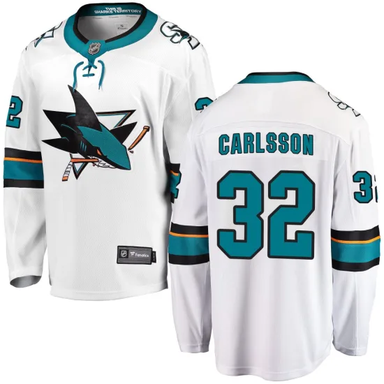 Fanatics Branded Lucas Carlsson San Jose Sharks Breakaway Away Jersey - White