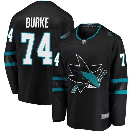 Fanatics Branded Nolan Burke San Jose Sharks Breakaway Alternate Jersey - Black