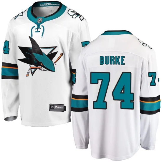 Fanatics Branded Nolan Burke San Jose Sharks Breakaway Away Jersey - White