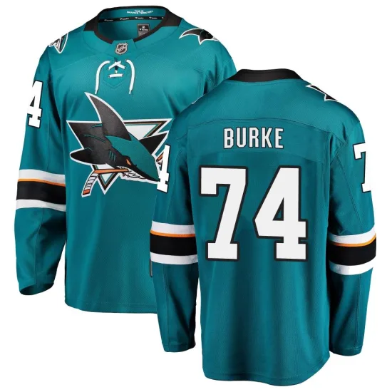 Fanatics Branded Nolan Burke San Jose Sharks Breakaway Home Jersey - Teal