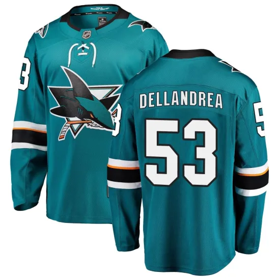 Fanatics Branded Ty Dellandrea San Jose Sharks Breakaway Home Jersey - Teal