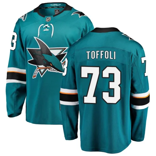 Fanatics Branded Tyler Toffoli San Jose Sharks Breakaway Home Jersey - Teal