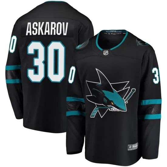 Fanatics Branded Yaroslav Askarov San Jose Sharks Breakaway Alternate Jersey - Black